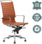 Feel Furniture - Luxe design bureaustoel van 100% rundleer - Hoge rugleuning - Lichtbruin