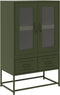 vidaXL - Hoge - kast - 68x39x111,5 - cm - staal - olijfgroen