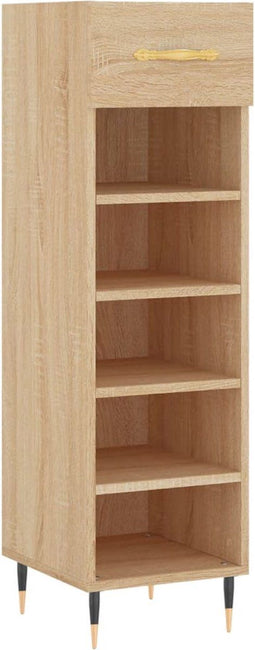 vidaXL - Schoenenkast - 30x35x105 - cm - bewerkt - hout - sonoma - eikenkleurig