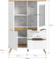 Furnilux Stockholm - Vitrinekast - Tijdloos en functioneel - Wit Eiken - 40x100x140cm