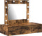 vidaXL - Wandkaptafel - met - LED - Verlichting - in - Rook - Eik