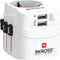 SKROSS - Reisadapter - Europa naar Wereld - met randaarde stekker (zonder Zwitserland & Italië) + 2xUSB 2400 mA