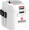 SKROSS - Reisadapter - Wereld naar Europa - met randaarde stekker (zonder Zwitserland & Italië) + 2xUSB 2400 mA