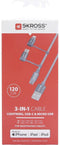 Skross USB-kabel USB 2.0 USB-A stekker 1.20 m Space grijs Rond, Flexibel, Stoffen mantel SKCA00143-1120CN