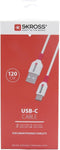 Skross USB-kabel USB 2.0 USB-A stekker, USB-C stekker 1.20 m Wit Rond SKCA0002A-C120CN