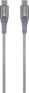 Skross USB-kabel USB 2.0 USB-C stekker, USB-C stekker 1.20 m Space grijs Rond, Flexibel, Stoffen mantel SKCA0017C-C120C