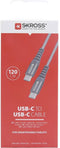 Skross USB-kabel USB 2.0 USB-C stekker, USB-C stekker 1.20 m Space grijs Rond, Flexibel, Stoffen mantel SKCA0017C-C120C