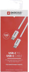Skross USB-kabel USB 2.0 USB-C stekker, USB-C stekker 1.20 m Wit Rond SKCA0008C-C120CN