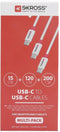 Skross USB-kabel USB 2.0 USB-C stekker, USB-C stekker 2.00 m Wit Rond SKCA0006C-CMULTICN