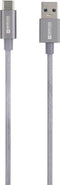 Skross USB-kabel USB 3.2 Gen1 (USB 3.0 / USB 3.1 Gen1) USB-A stekker 1.20 m Space grijs Rond, Flexibel, Stoffen mantel
