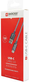 Skross USB-kabel USB 3.2 Gen1 (USB 3.0 / USB 3.1 Gen1) USB-A stekker 1.20 m Space grijs Rond, Flexibel, Stoffen mantel