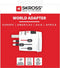 SKROSS - Wereldreisadapter met randaarde stekker - met Schukostekker (zonder Zwitserland & Italië) + 2xUSB 2400 mA