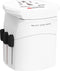 SKROSS - Wereldreisadapter met randaarde stekker - met Schukostekker (zonder Zwitserland & Italië) + 2xUSB 2400 mA