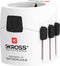 SKROSS - Wereldreisadapter met randaarde stekker - met Schukostekker (zonder Zwitserland & Italië) + 2xUSB 2400 mA