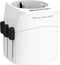 SKROSS - Wereldreisadapter met randaarde stekker - met Schukostekker (zonder Zwitserland & Italië) + 2xUSB 2400 mA