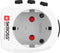 SKROSS - Wereldreisadapter met randaarde stekker - met Schukostekker (zonder Zwitserland & Italië) + 2xUSB 2400 mA