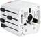 Skross - Wereldreisadapter MUV PRO 2-polig + 1 USB Snellader + 1 Type C 2500 mA Wit