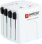 Skross - Wereldreisadapter MUV PRO 2-polig + 1 USB Snellader + 1 Type C 2500 mA Wit