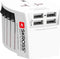 Skross - World Travel Adapter 2-pole + 4 USB Charger + 1 Type C 2400 mA White