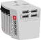 Skross - World Travel Adapter 2-pole + 4 USB Charger + 1 Type C 2400 mA White