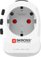 Skross - World Travel Adapter with Ground Plugs (no Swiss & Italy) + 4 USB SLOT 2400 mA White + World Top Input