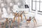 Salontafel rond - 60 cm diameter - beuken poten - matte witte afwerking