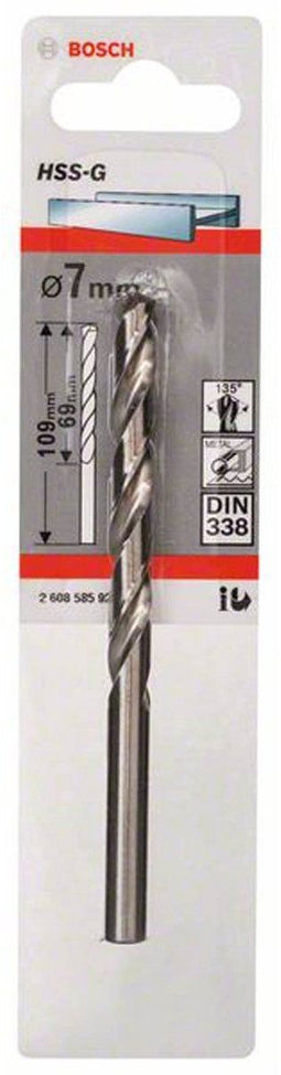Bosch 2 608 585 929 - Metaalboren HSS-G - Diameter 7 mm - Nuttige lengte 69 mm