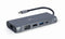 Gembird A-CM-COMBO7-01 - USB Hub - 1x Ethernet 1Gbps 1x HDMI 3x USB 3.2 type-C - Grijs