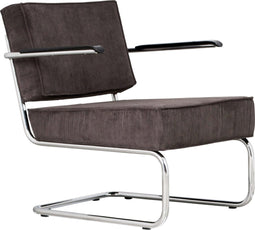 Zuiver Ridge Lounge Rib Fauteuil met armleuning - Grijs