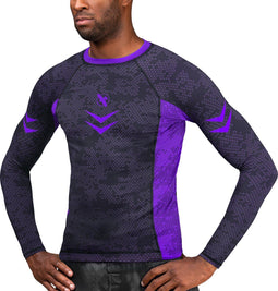 Hayabusa Arrow Ranked Rashguard - Lange Mouw - IBJJF-compatibel - Paars - maat XL