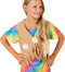 Dressforfun Meisjeskostuum bloemenkind 164 - Verkleedkleding hippie kostuum - Kleurrijke jurk met bloemen - (13-14y)