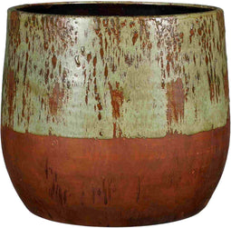 Mica Decorations Bloempot Frederique - 38x38x31 cm - Terracotta - Groen