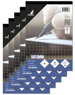KTC A5 - Schrijfblok - 5mm ruit 60 grams 100 vel (5 stuks)