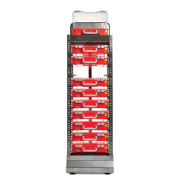 Raaco CarryLite - Opbergkast 80 4x8 - Aluminium - 10 vakken - Zilver