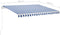 vidaXL - Luifel - vrijstaand - handmatig - uittrekbaar - 350x250 - cm - blauw - en - wit