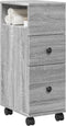 vidaXL - Badkamerkast - smal - met - wielen - bewerkt - hout - grijs - sonoma - eiken