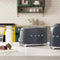 Smeg TSF01GREU - Broodrooster - 950W 2 sleuven 6 bruining-niveaus - Grijs