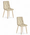 Set van 2 Eetkamerstoelen LIBRA Lichtbeige – Houtlook Metalen Poten, Modern Velvet Bekleding, Ergonomisch Design, Max. 120 kg