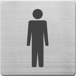 pictogram Alco RVS 90x90x1mm - WC mannen -