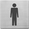 pictogram Alco RVS 90x90x1mm - WC mannen -