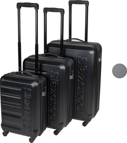 Slazenger Kofferset 3 Delig - Kofferset met Handbagage Trolley, Grote Koffer en Ruimbagage Koffer - Hardcase Koffer Set - S, M en Grote Reiskoffer met Wielen - Cijferslot met 3-Cijferige Code - Zwart