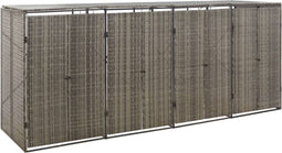 vidaXL - Containerberging - viervoudig - 274x80x117 - cm - poly - rattan - grijs