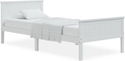 vidaXL - Bedframe - massief - grenenhout - wit - 100x200 - cm