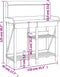 vidaXL - Oppotbank - met - schappen - massief - vurenhout - grijs