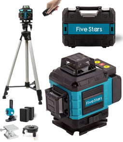 Five Stars TR304 - Kruislijnlaser - 4D 16 lijnen - Zelfnivellerend - Groene laser