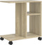 vidaXL - Bijzettafel - met - wieltjes - 50x30x55 - cm - hout - sonoma - eikenkleurig