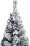 vidaXL - Kunstkerstboom - met - sneeuw - smal - 240 - cm - PVC - groen