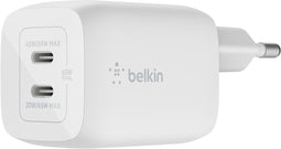 Belkin BoostCharge Pro 65W - 2-poorts USB-C-wandlader - Snelladen met GaN en PPS - Wit