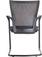 Slede vergaderstoel 1208 rug zwart mesh, zitting grijs wolvilt