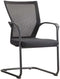 Slede vergaderstoel 1208 rug zwart mesh, zitting zwart stof